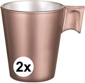 2x Tasse à expresso or rose - Tasse à café en or rose 80 ml