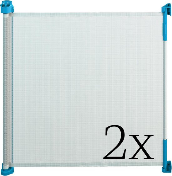 Gaterol Active Lite Blauw dubbelverpakking – Twee uittrekbare trap- en deurhekjes Rollo, tot 140 cm