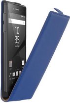 Blauw lederen flip case Sony Xperia Z5 case Telefoonhoesje