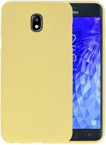 Bestcases Color Telefoonhoesje - Backcover Hoesje - Siliconen Case Back Cover voor Samsung Galaxy J7 (2018) - Geel