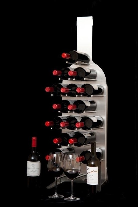 Design Wijnrek Beaujolais Groot - RVS - Duurzaam - Mooi - Flessenrek - RVS  Wijnrek - Wijn | bol.com