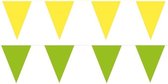 Gele/Groene feest punt vlaggetjes pakket - 60 meter - slingers / vlaggenlijn