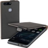 Zwart eco lederen flip case voor Huawei P9 PLUS case Telefoonhoesje