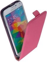 Roze lederen flip case Samsung Galaxy S5 Neo case Telefoonhoesje
