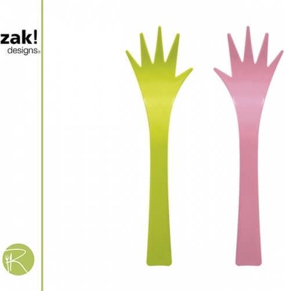 Zak!Designs Sorbet - Saladebestek - Helping Hands - 32 cm -Set van 2 Stuks - Paars / Licht Blauw