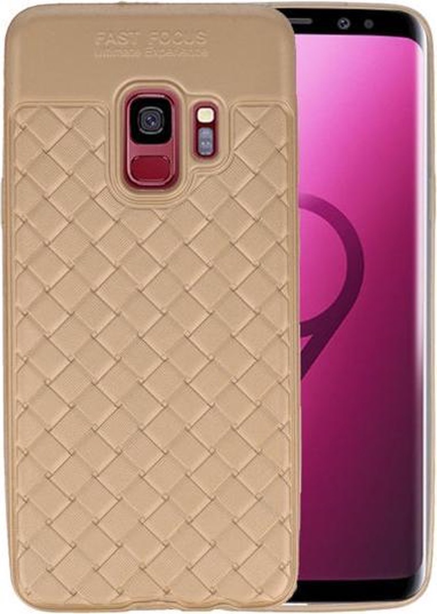Goud Geweven TPU case hoesje voor Samsung Galaxy S9