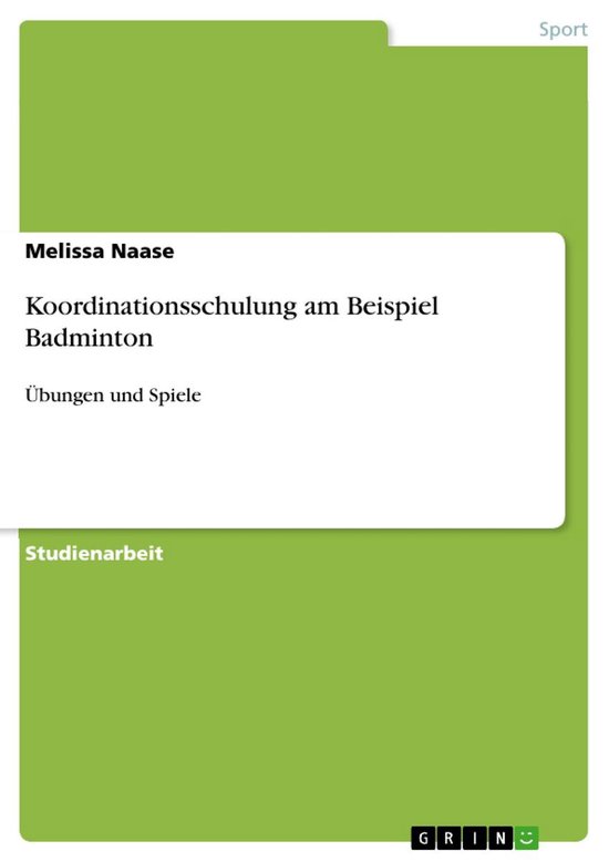 Koordinationsschulung am Beispiel Badminton - cover