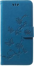 Bloemen & Vlinders Book Case - Geschikt voor Samsung Galaxy A50 / A30s Hoesje - Blauw