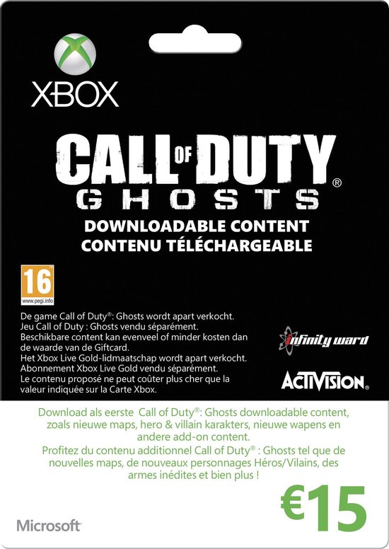 GC-Xbox LIVE NL/FR Blgm Medialess 15 EUR Call of Duty:Ghosts | bol.com