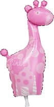 Folieballon Giraffe roze 55x23cm