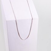 Ponytail & Co® Ketting met slang schakel - Dames - Staal roségoudverguld - 40 cm