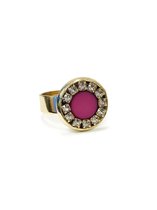 RING MET SWAROVSKI - FUCHSIA  - N19SS033 - ZATTHU JEWELRY