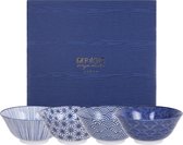 Tokyo Design Studio Nippon Blue - Set de 4 bols - Ø 15,2 cm - Dans une belle boîte cadeau