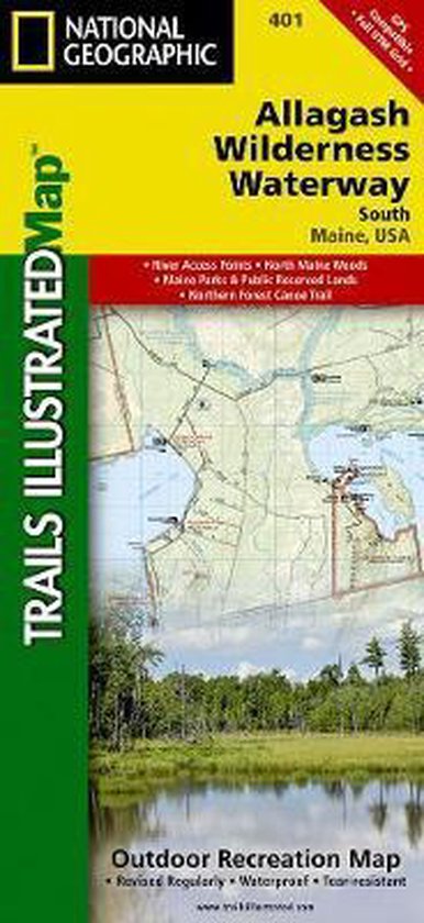 National Geographic Trails Illustrated Map South Allagash Wilderness 386x840