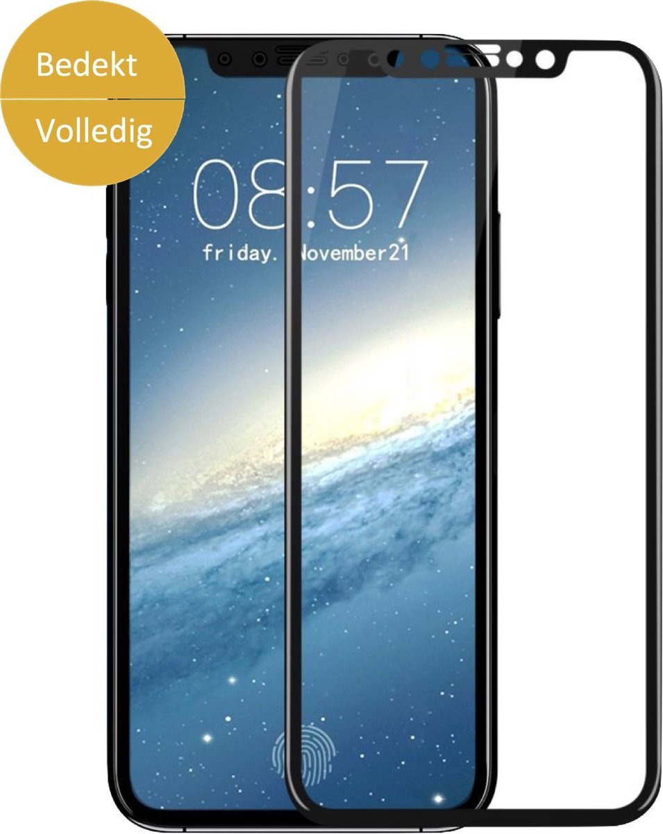 Screenprotector geschikt voor Apple iPhone X Screenprotector Transparant Zwart