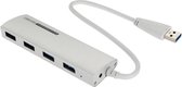 WS-UH3047 Aluminium USB 4 Poorts 3.0 HUB, Super snelheid 5Gbps, Plug en Play