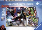 Ravensburger Marvel Avengers. Drie puzzels van 49 stukjes - kinderpuzzel