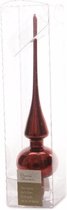 Donkerrood glazen piek glans 26 cm - Donkerrode kerstboom versieringen
