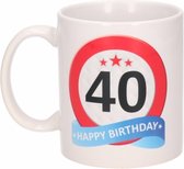 Verjaardag 40 jaar verkeersbord mok / beker