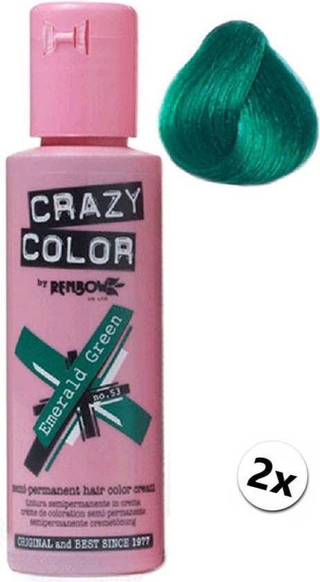 Crazy Color Emerald Green Semi Permanente Haarverf 2x 100 Ml