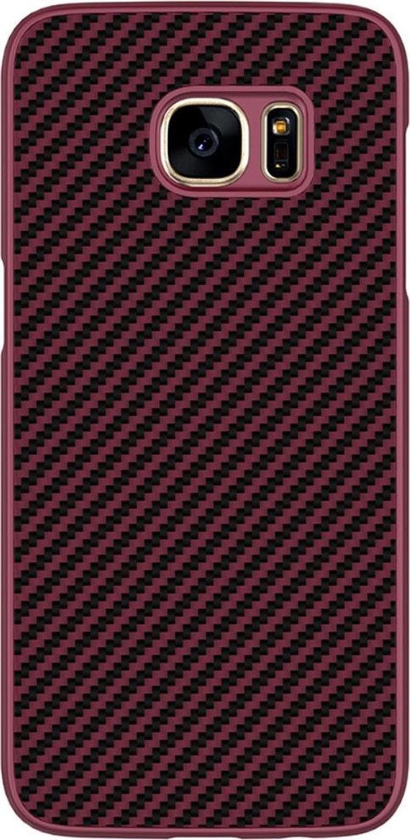 Nillkin - Samsung Galaxy S7 Edge Hoesje - Harde Back Case Carbon Rood