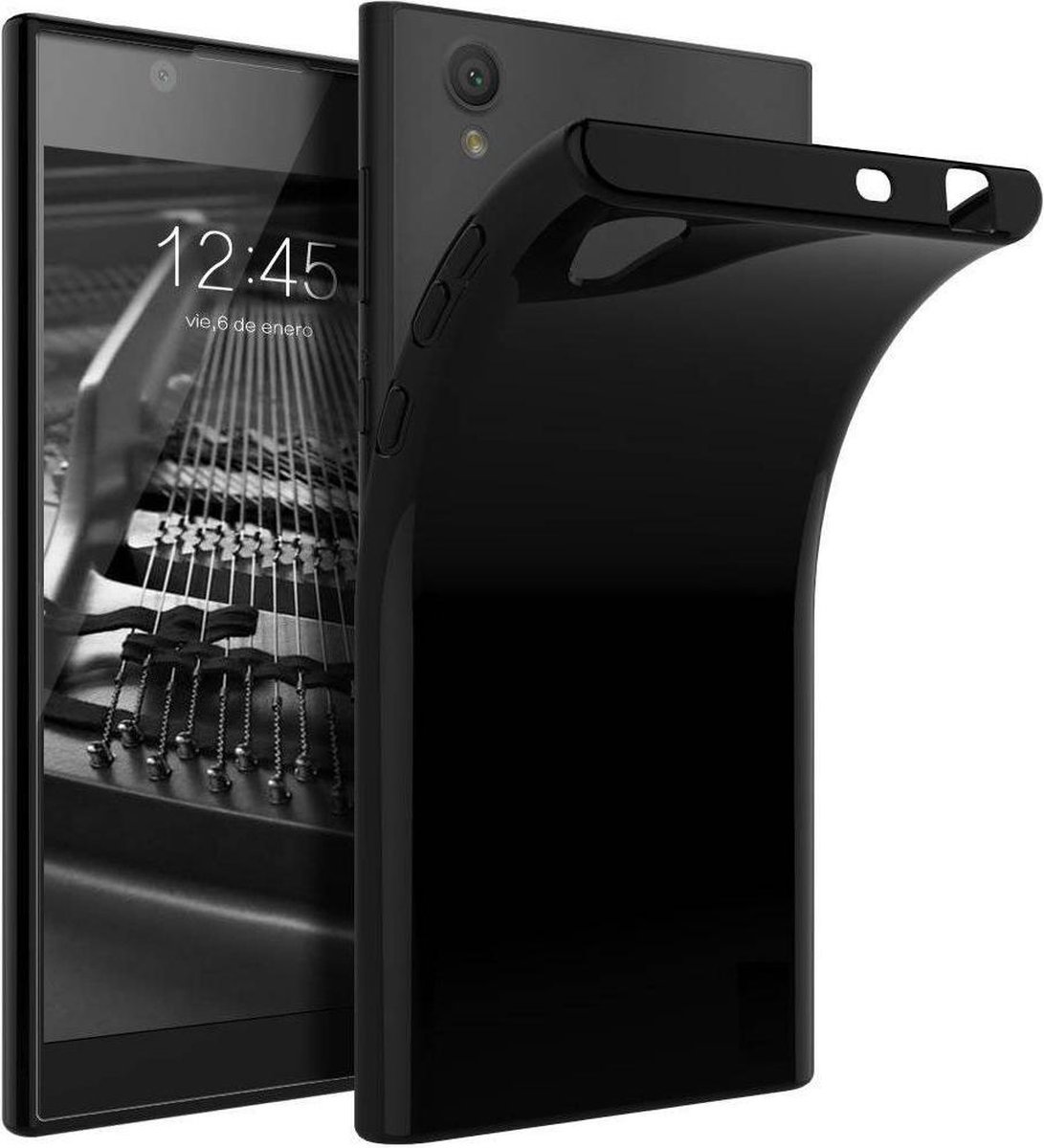 Zwart TPU Siliconen Case Hoesje Geschikt voor Sony Xperia L1