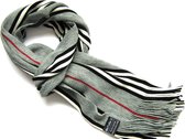 Heren sjaal baan zwart grijs rood wit | Gemaakt in Nederland