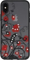Rood Diamant Bloemen Hoesje Cases voor iPhone X