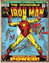 Retro Bord The Invincible Iron Man - Metaal - Marvel