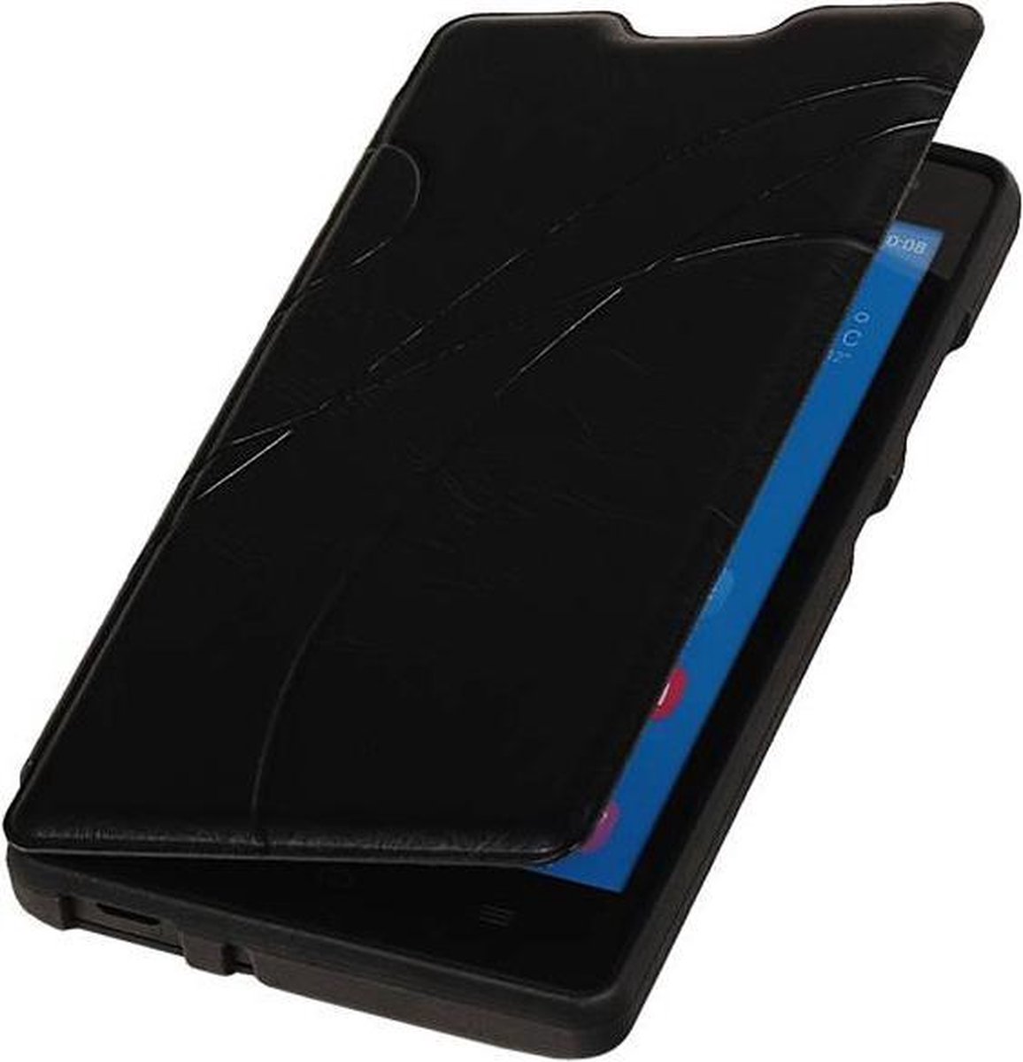 Zwart TPU Booktype Lijn Motief Hoesje voor Huawei Honor 3c