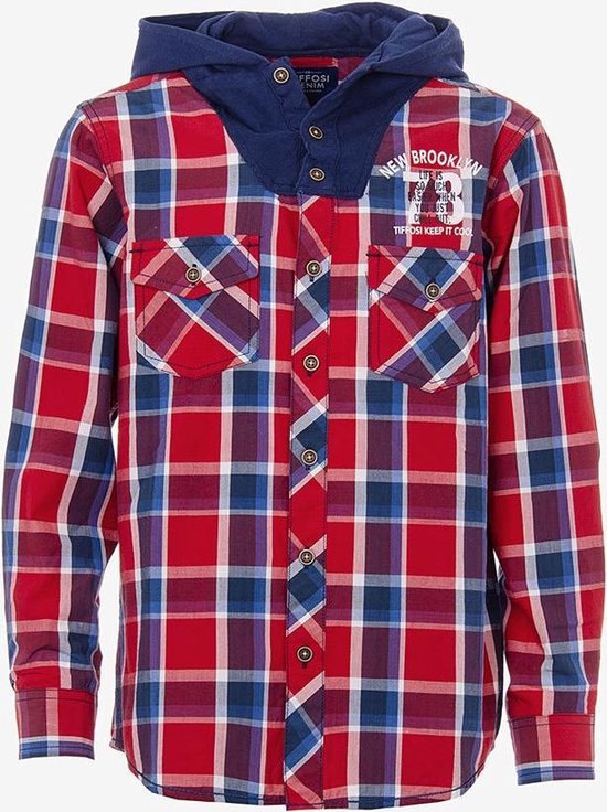 Tiffosi-jongens-hooded houthakkers blouse/overhemd School-kleur:  rood/blauw-maat 140 | bol.com