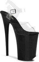 Pleaser Sandaal met enkelband, Paaldans schoenen -37 Shoes- FLAMINGO-809T Paaldans schoenen Rood