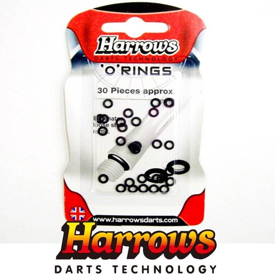 Thumbnail van een extra afbeelding van het spel Harrows 'O' Rings - 30 stuks - Zwart