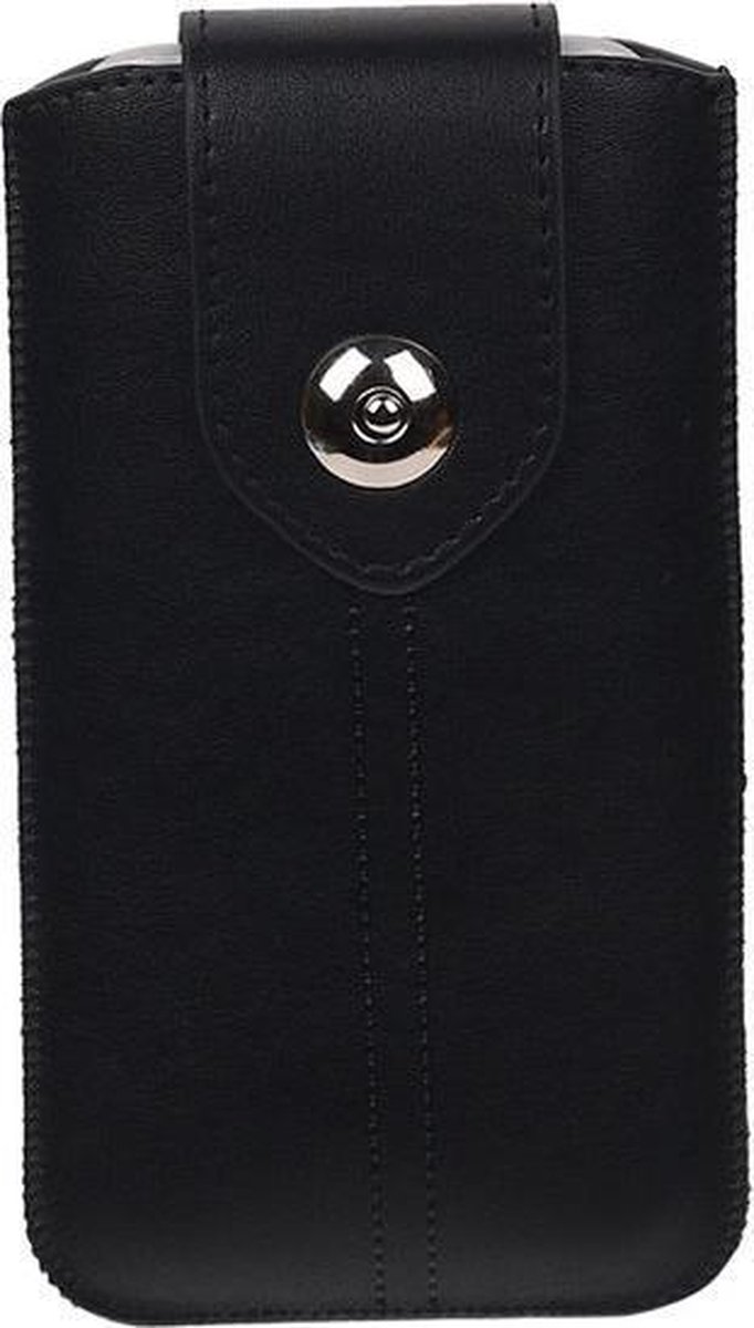 BestCases.nl HTC One V - Universele Luxe Leder look insteekhoes/pouch - Zwart Medium