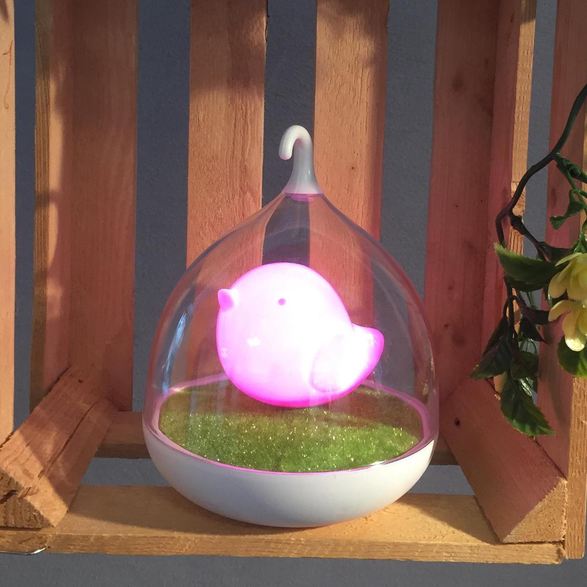 Ditto Vogel Lamp in vorm Vogelkooitje Roze / Nachtlamp