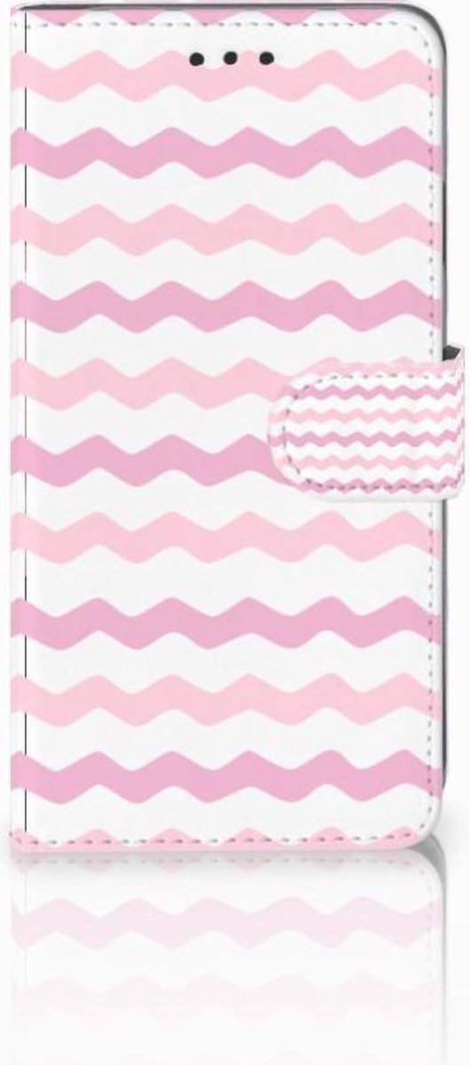 Book Case voor Apple iPhone Xs Max Telefoon Hoesje Waves Roze