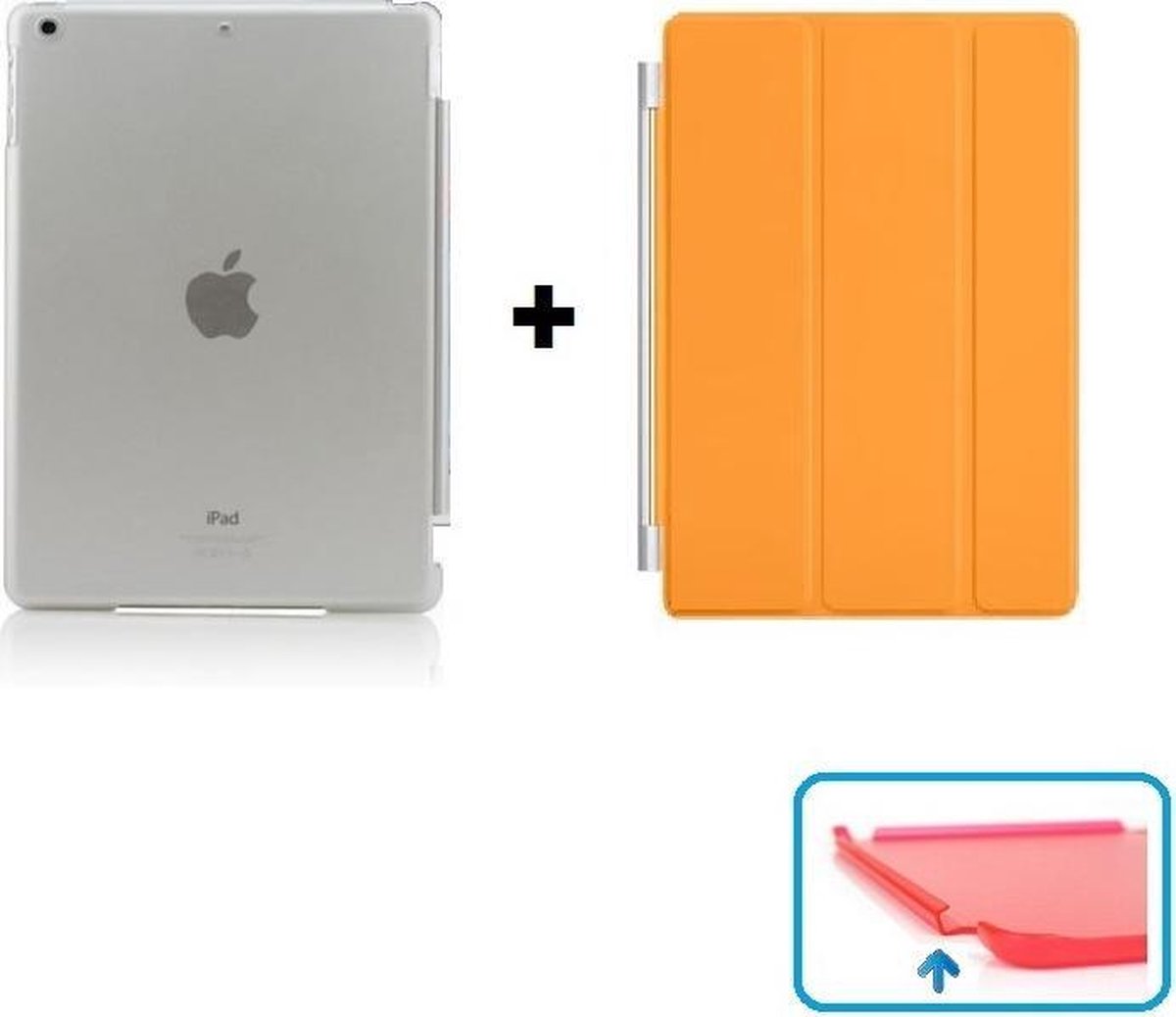 iPad Air 1 Smart Cover Hoes - inclusief Transparante achterkant – Oranje