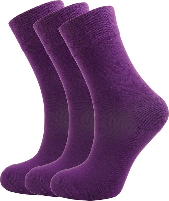 Bambou - chaussettes - 3 paires - Violet - Taille 37-40