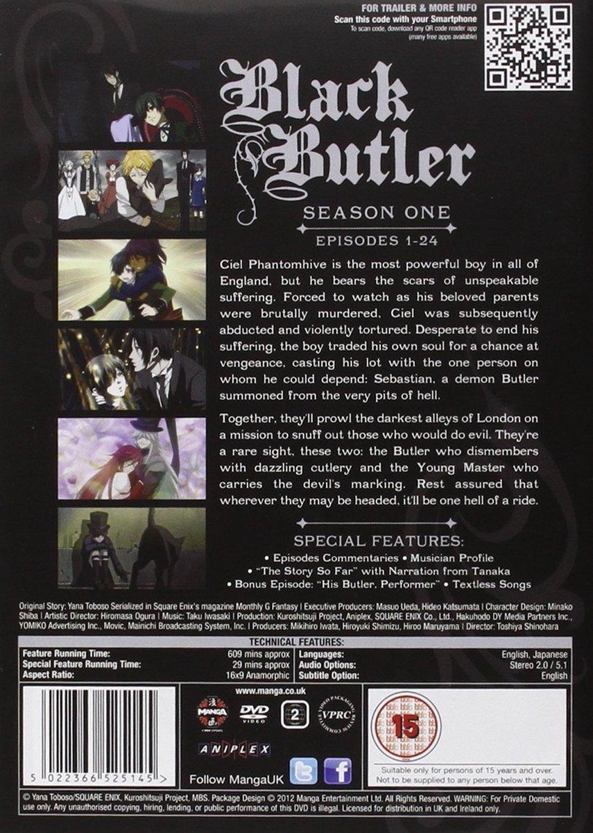 Black Butler Dvd Season 1