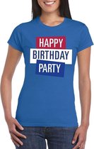 Blauw Toppers in concert t-shirt Happy Birthday party dames - Officiele Toppers in concert merchandise XS