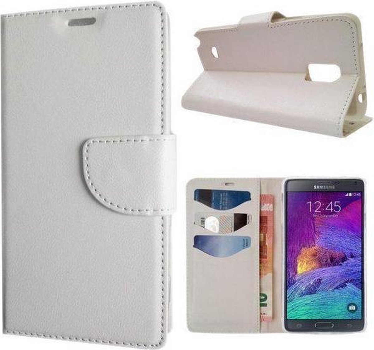Samsung Galaxy S6 Wallet Boek Case Hoesje Wit