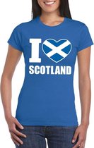 Blauw I love Schotland fan shirt dames M