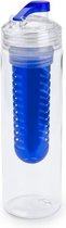 Drinkfles/waterfles met fruitfilter blauw 700 ml - Fruit infuser - Fruitwater flessen transparant/blauw