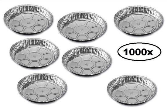 1000x Schaal aluminium rond 15cm boterkoek 400ml