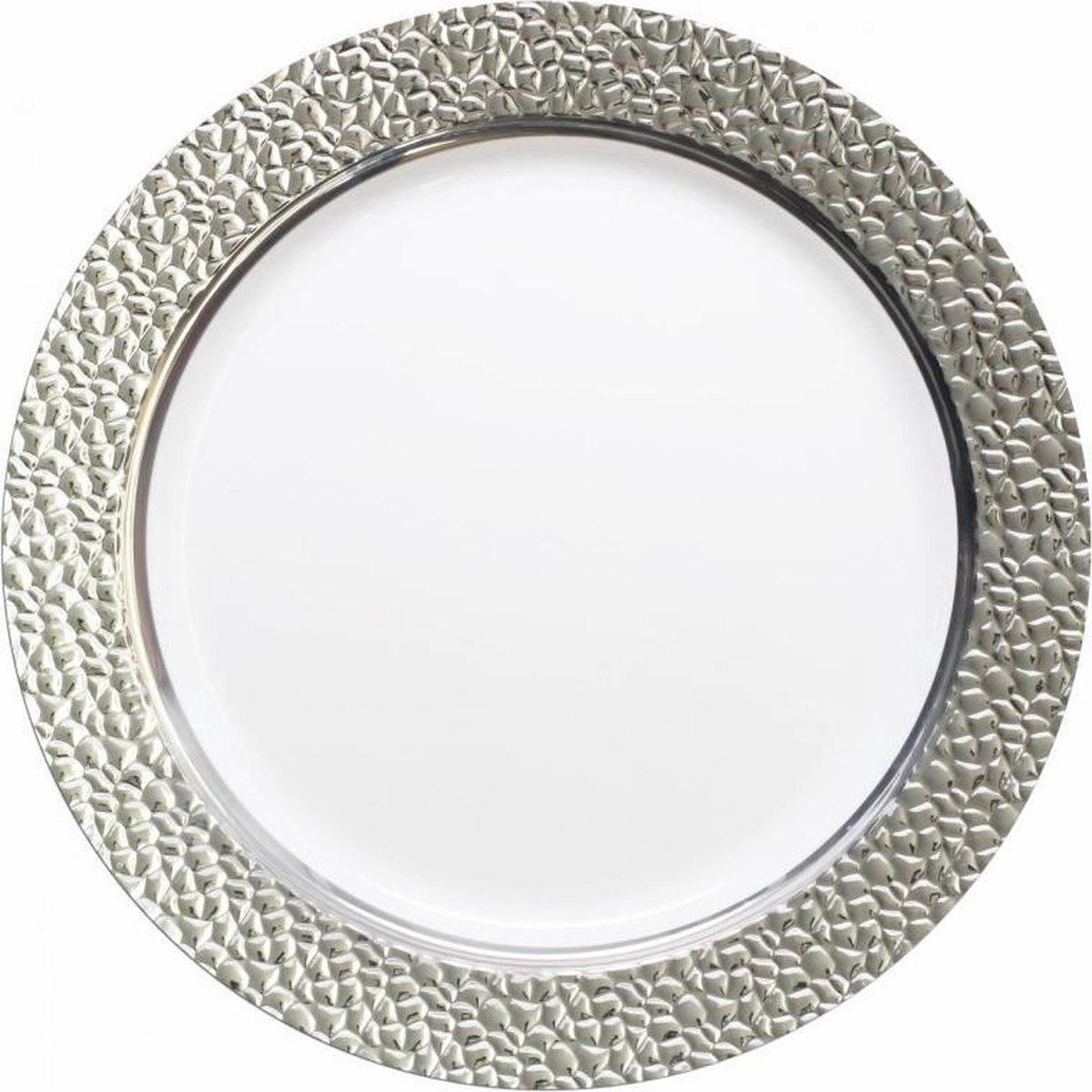 Wit en zilver vierkante plastic borden, 9,75