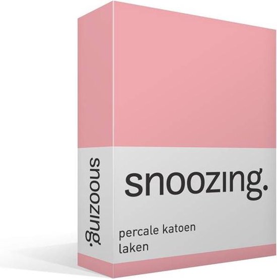 Snoozing - Laken - Eenpersoons - Percale katoen - 150x260 cm - Roze