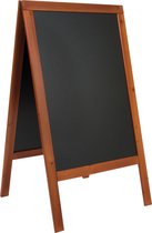 Sandwich pavement chalk board - with lacquered mahogany finish  - 70x125cm