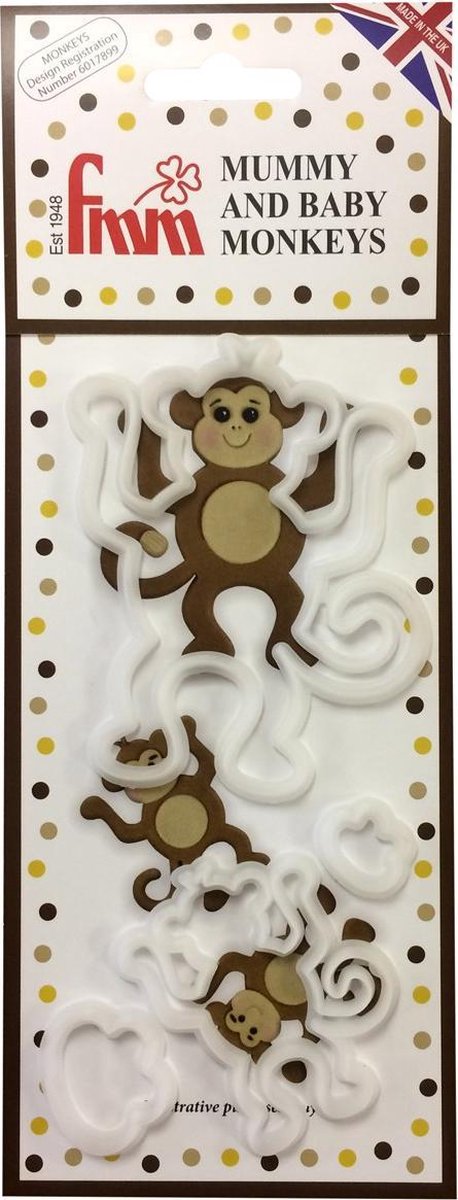 FMM Moeder en Baby Aapjes Uitsteker Set/4 - Mummy and Baby Monkeys