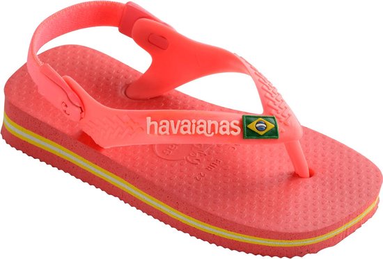 Havaianas Baby Brasil Logo Slippers - Maat 21 - Meisjes - roze/wit | bol.com