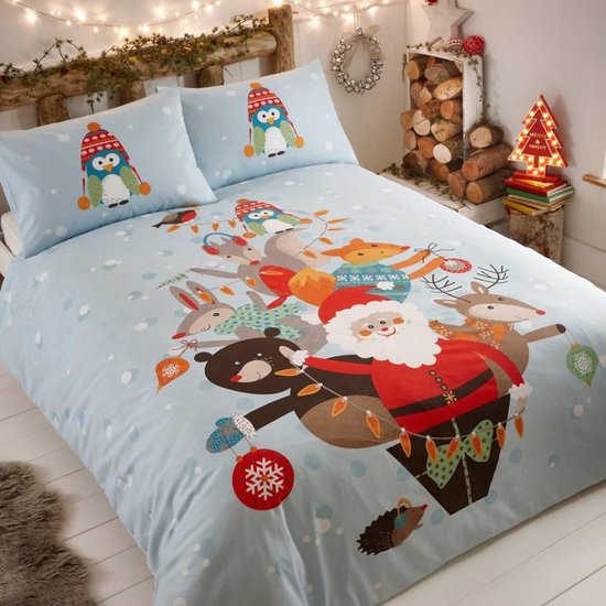 Kerstmis Dekbedovertrek - Kerst - Rudolph en de Kerstman - eenpersoons